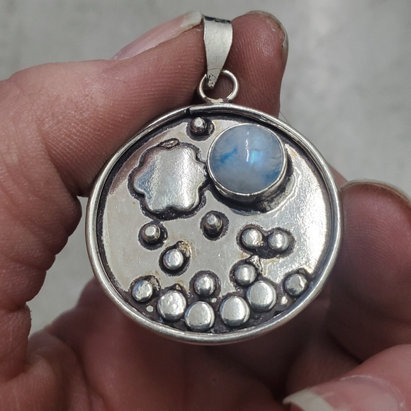 New Rainbow Moonstone 925 Silver Pendant. - Picture 14 of 16